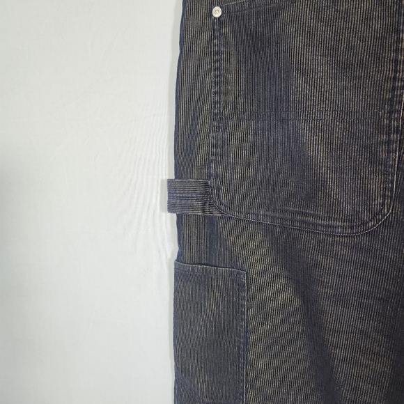 Men's Y2K No Boundaries Caurpenter Black Corduroy Baggy Jeans 38x32 - Picture 7 of 10